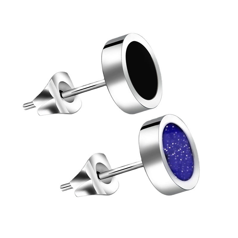 Rockyu ピアス メンズ 円型 ステンレス製 コインデザイン 光沢仕上げ 金属アレルギー対応