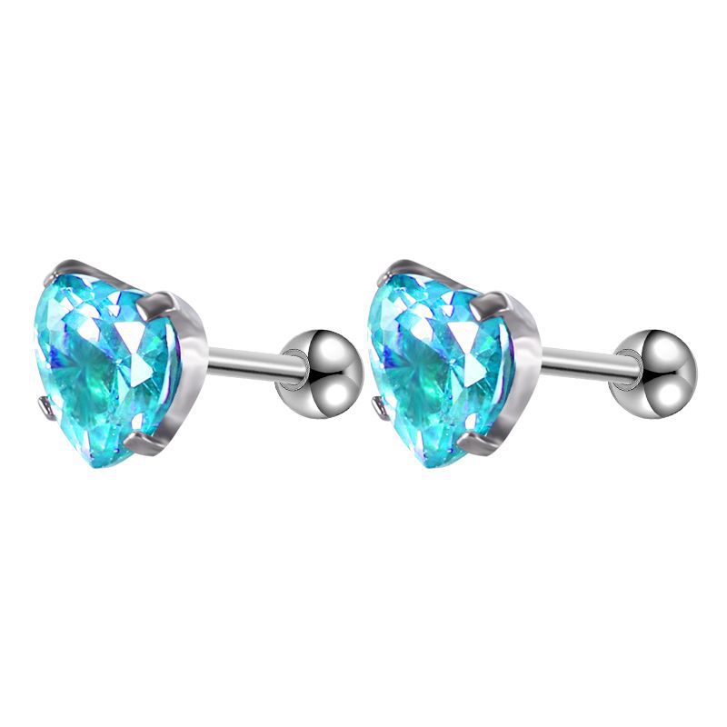 Rockyu レディースピアス シルバー925 スタッドタイプ カラフルクリスタル 多形カット ジュエリー