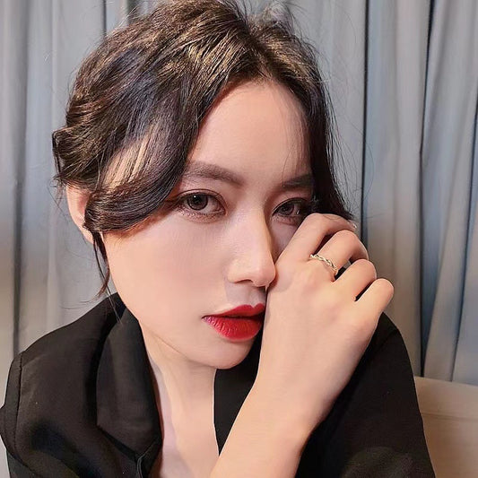 Rockyu ひねりデザイン ジルコニアリング 3色セット レディース 細身 ステンレス アレルギー対応