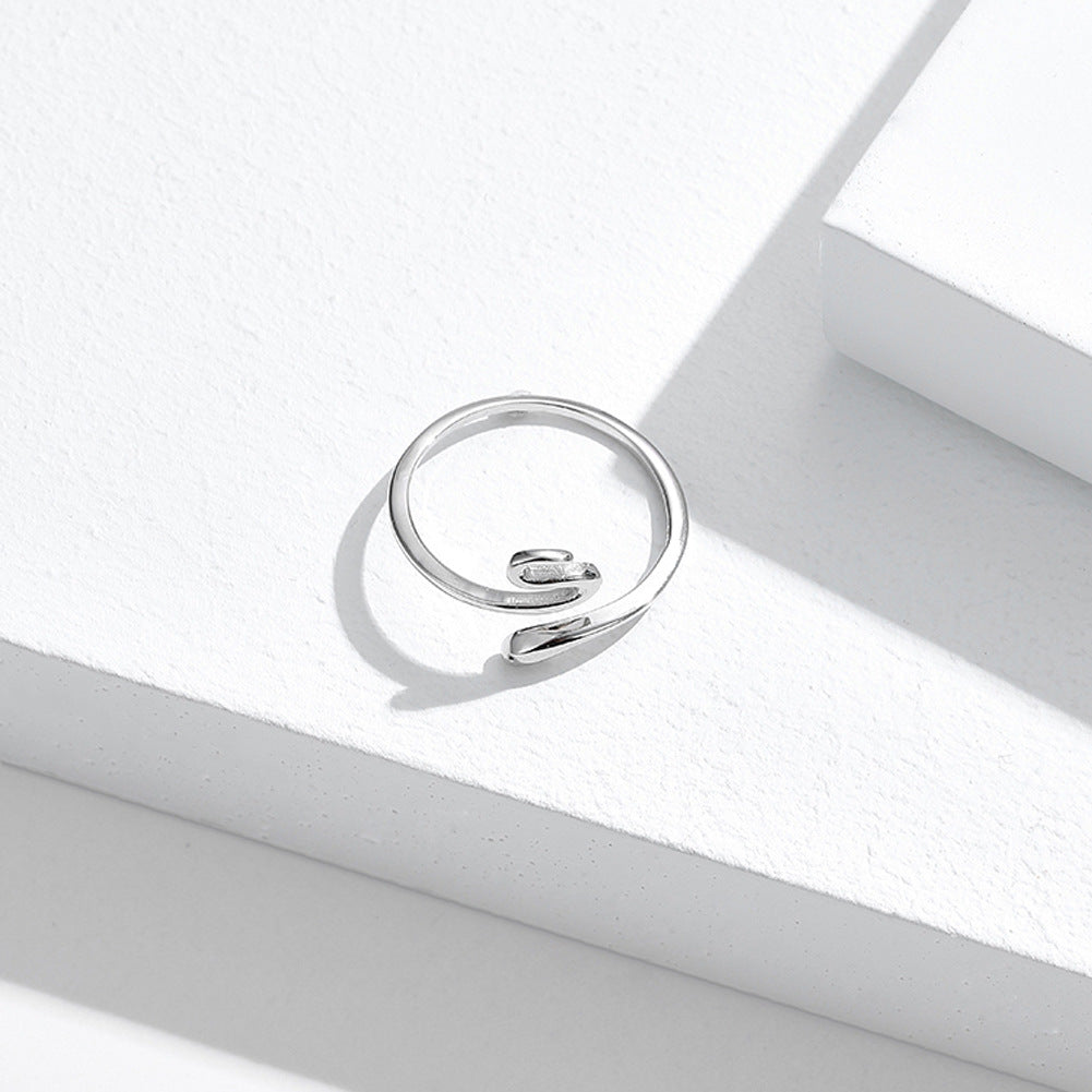 Rockyu スネークリング S925シルバー フリーサイズ レディース蛇モチーフ指輪