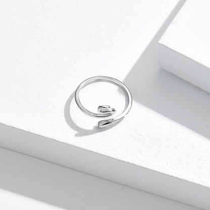 Rockyu スネークリング S925シルバー フリーサイズ レディース蛇モチーフ指輪