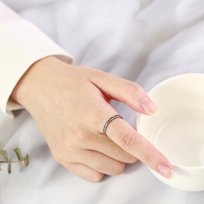 Rockyu タングステン 多面カットリング 2mm メンズ レディース 指輪 シルバー ゴールド ブラック ピンクゴールド 鏡面＆マット仕上げ 男女兼用