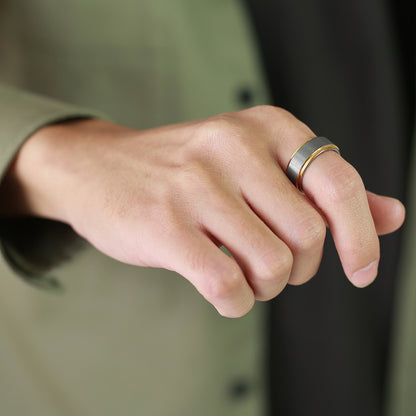 タングステン リング メンズ 8mm マット加工 平打ち 指輪 金属アレルギー対応 傷に強いシンプルデザイン