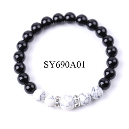 Rockyu パワーストーンブレスレット メンズ レディース 虎目石 厄除け 数珠 天然石ビーズアクセサリー