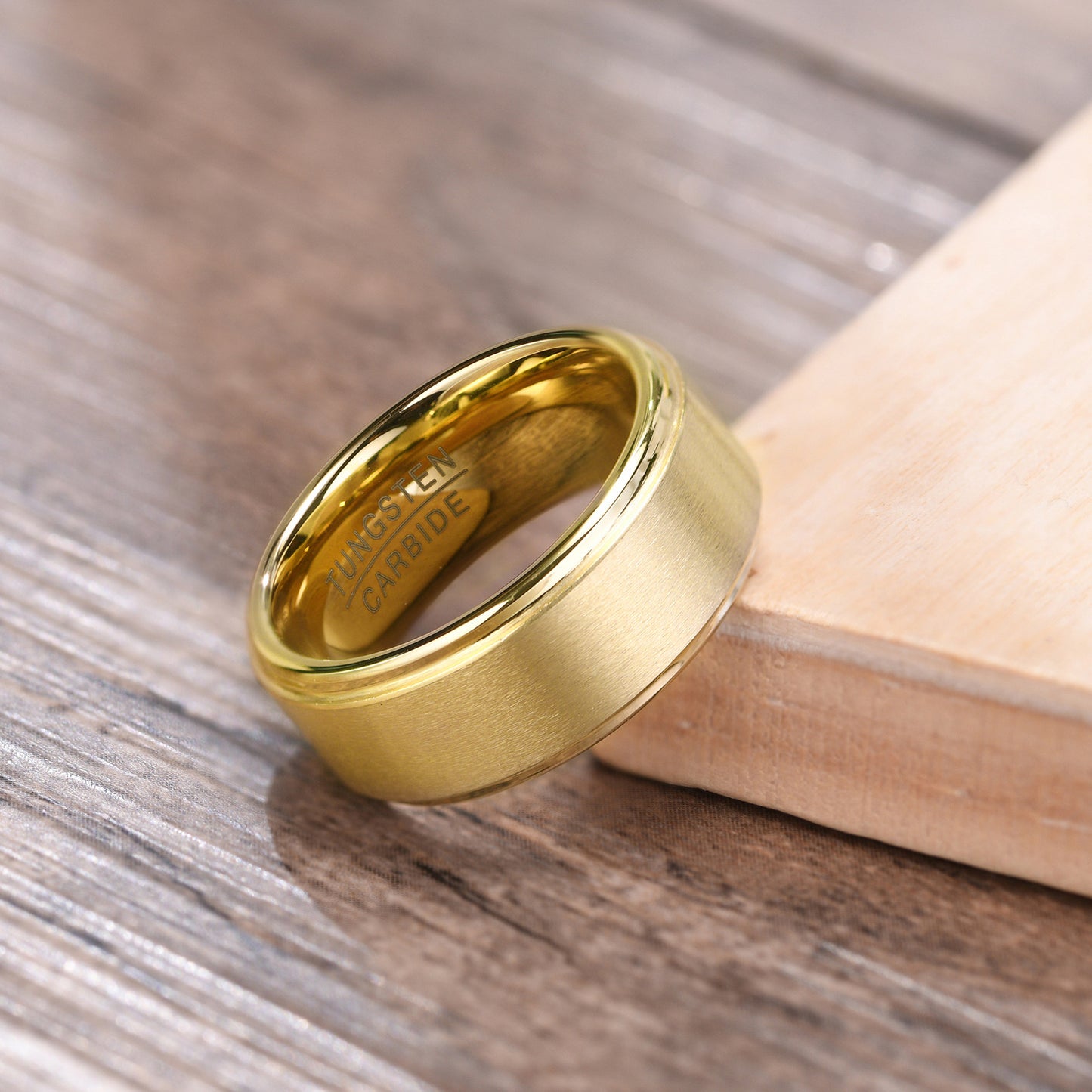 タングステン リング メンズ 8mm マット加工 平打ち 指輪 金属アレルギー対応 傷に強いシンプルデザイン