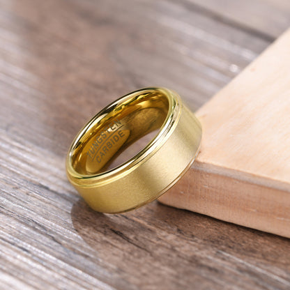 タングステン リング メンズ 8mm マット加工 平打ち 指輪 金属アレルギー対応 傷に強いシンプルデザイン