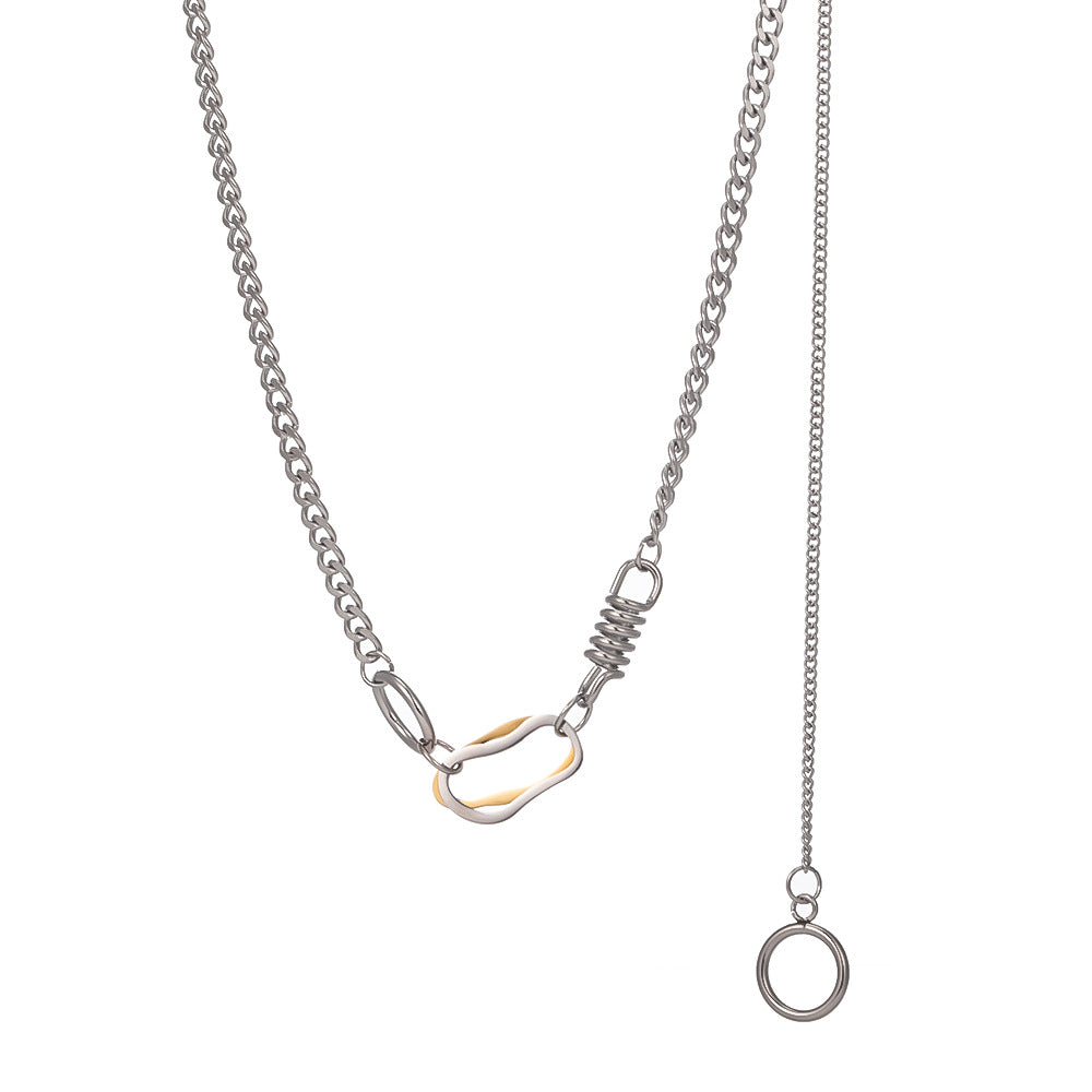Rockyu ネックレス レディース シルバー チェーン スプリングデザイン ロック風 ヒップホップ おしゃれ アクセサリー