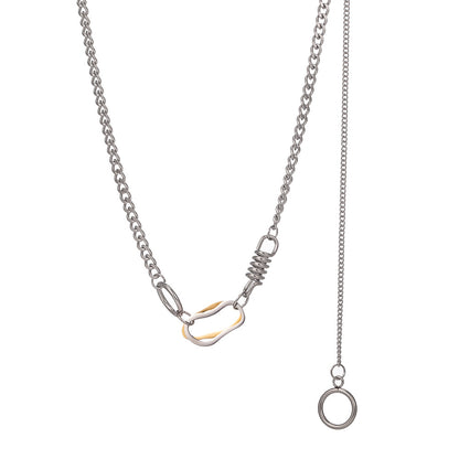 Rockyu ネックレス レディース シルバー チェーン スプリングデザイン ロック風 ヒップホップ おしゃれ アクセサリー