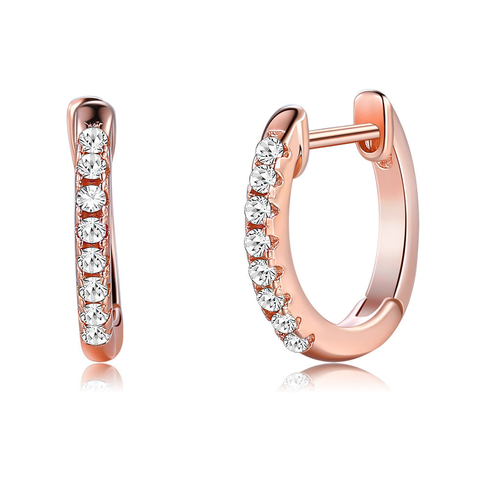 Rockyu ピアス レディース フープ シルバー925 多粒ジルコニア 金属アレルギー対応