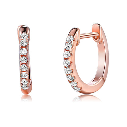 Rockyu ピアス レディース フープ シルバー925 多粒ジルコニア 金属アレルギー対応