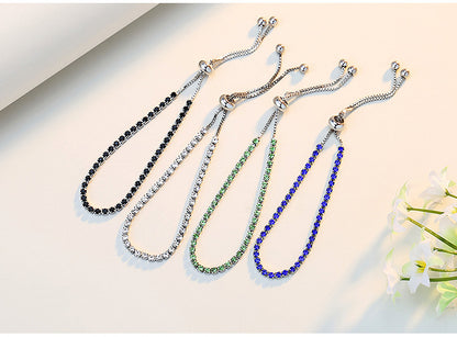 Rockyu テニスブレスレット レディース CZダイヤ ステンレス製 アレルギー対応