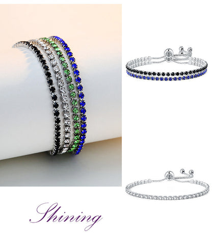 Rockyu テニスブレスレット レディース CZダイヤ ステンレス製 アレルギー対応