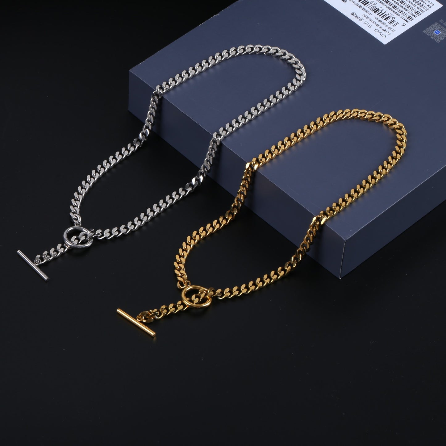 Rockyu ネックレス レディース ゴールド シルバー 喜平チェーン マンテルチョーカー チタン製 アクセサリー