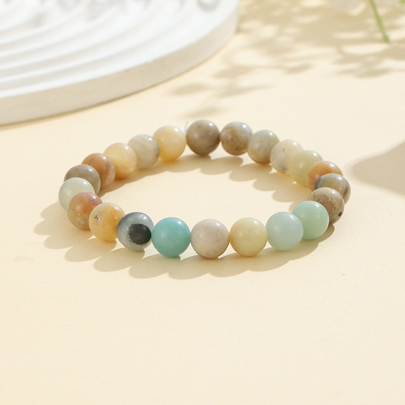 Rockyu ブレスレット レディース 天然石 ビーズブレスレット 瑪瑙 オニキス アンティーク風