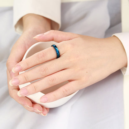 Rockyu タングステン 多面カットリング 4mm メンズ レディース 指輪 シルバー ゴールド ブルー ピンクゴールド 鏡面＆マット仕上げ 男女兼用