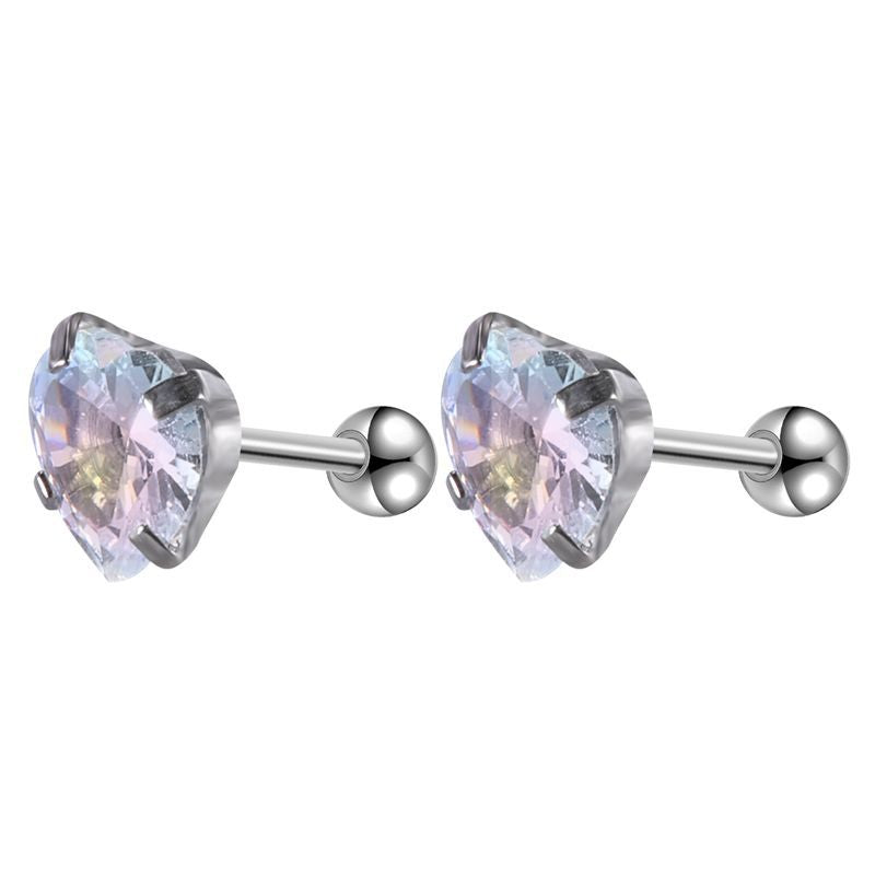 Rockyu レディースピアス シルバー925 スタッドタイプ カラフルクリスタル 多形カット ジュエリー