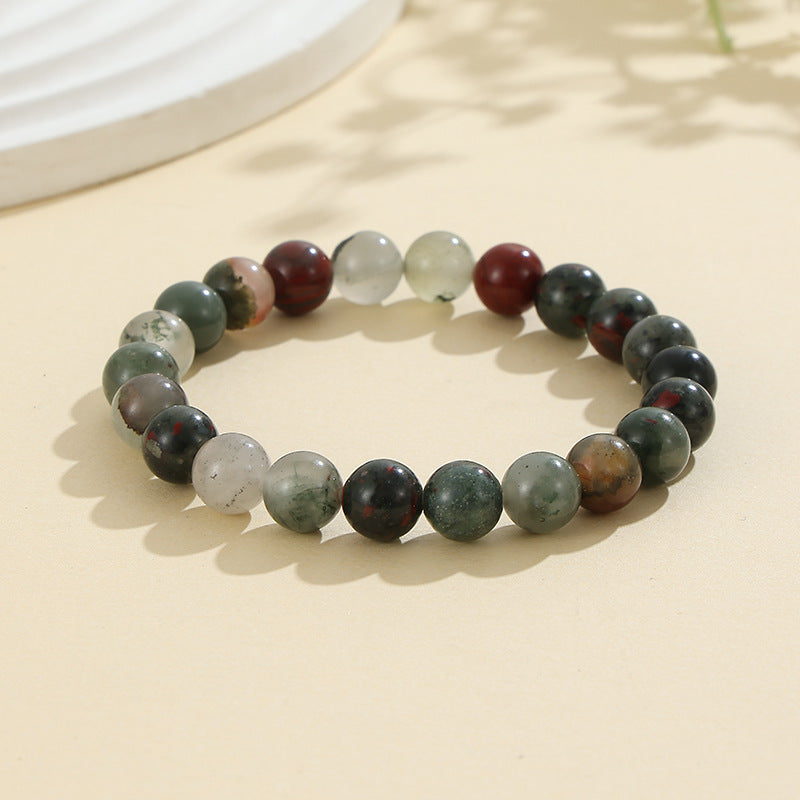 Rockyu ブレスレット レディース 天然石 ビーズブレスレット 瑪瑙 オニキス アンティーク風