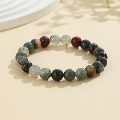 Rockyu ブレスレット レディース 天然石 ビーズブレスレット 瑪瑙 オニキス アンティーク風