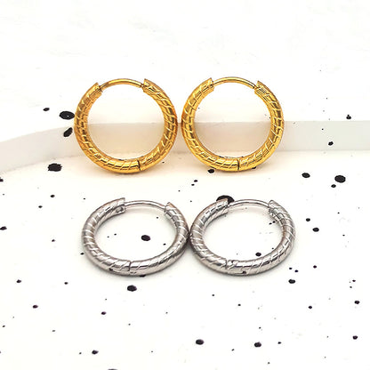 Rockyu ピアス レディース シルバー 25mm フープピアス ステンレス鋼 アレルギー対応 シンプル 凹凸デザイン