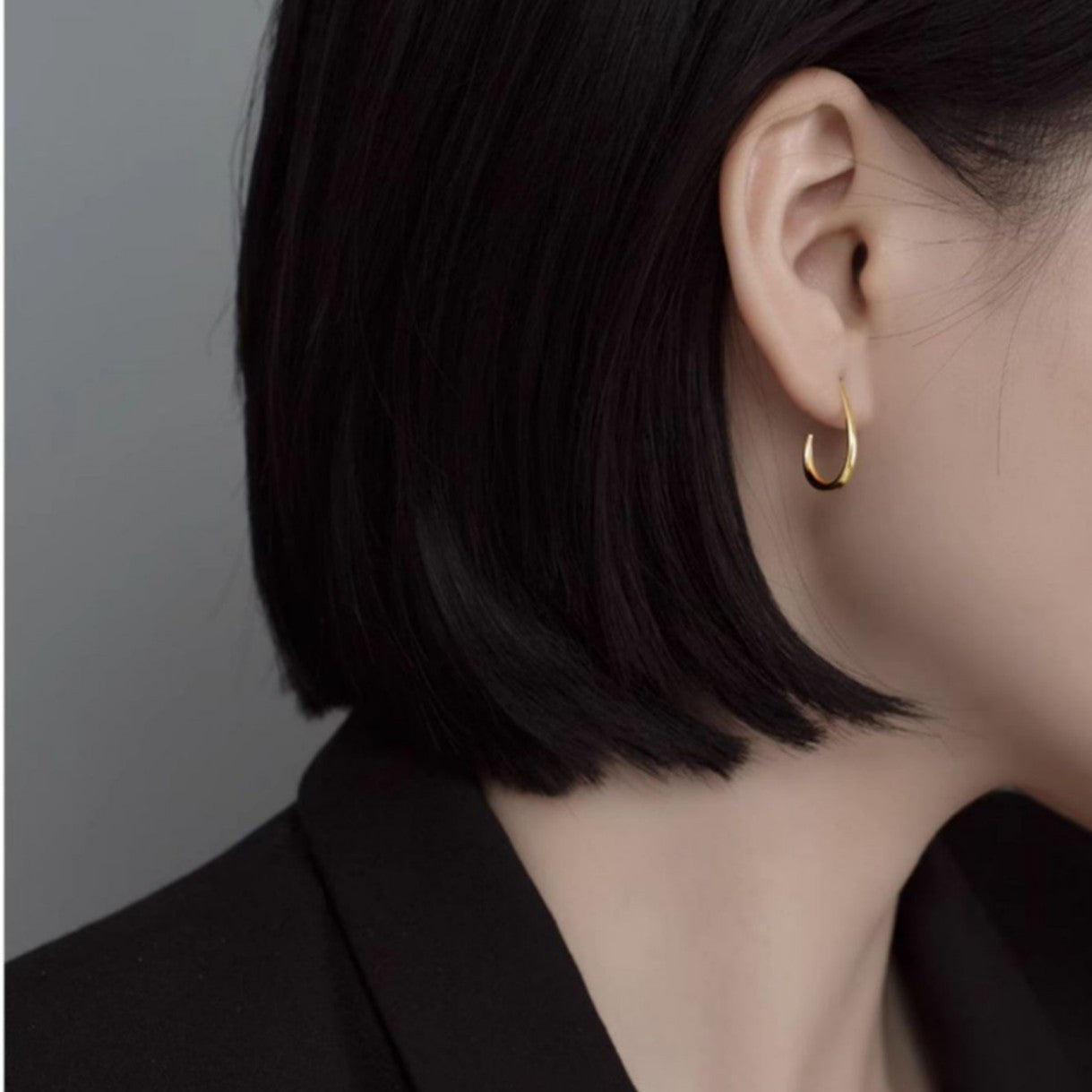 Rockyu ピアス レディース 雫型 シンプル K18コーティング 金属アレルギー対応