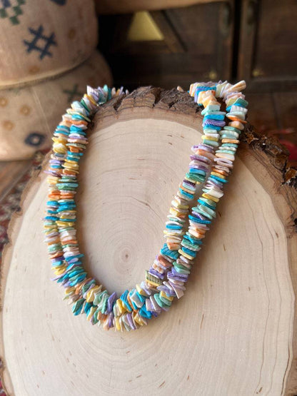 Rockyu ハワイアンジュエリー レディース 貝殻ネックレス ボヘミアン風 天然シェル 40cm