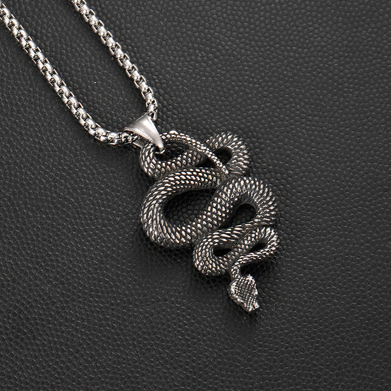 Rockyu メンズヘビーモチーフネックレス ステンレス製 シルバー ロック系アクセサリー