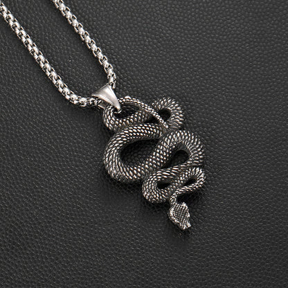 Rockyu メンズヘビーモチーフネックレス ステンレス製 シルバー ロック系アクセサリー