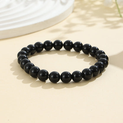 Rockyu ブレスレット レディース 天然石 ビーズブレスレット 瑪瑙 オニキス アンティーク風
