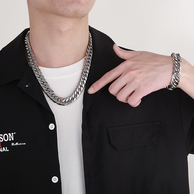 Rockyu ブレスレット メンズ チェーン シルバー 光沢仕上げ クールデザイン