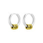Rockyu メンズピアス フープ サークル ステンレス製 シルバー ゴールド ブラック 両耳用 アレルギー対応 おしゃれ プレゼント