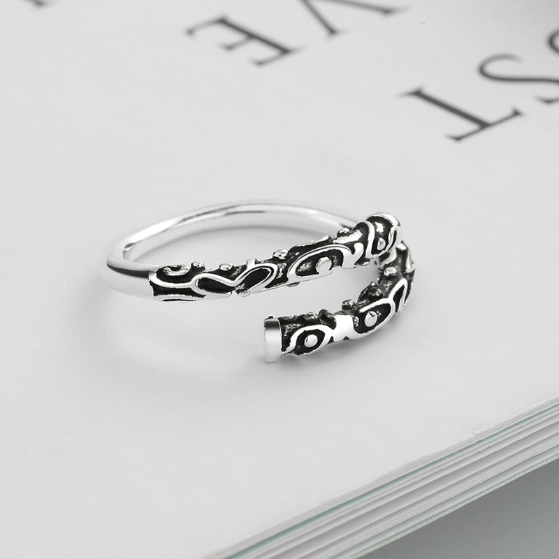 Rockyu 孫悟空モチーフ ペアリング2個セット シルバー925 フリーサイズ 中華風指輪