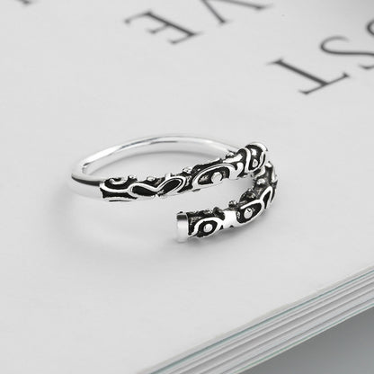 Rockyu 孫悟空モチーフ ペアリング2個セット シルバー925 フリーサイズ 中華風指輪