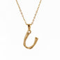 Rockyu ネックレス レディース ゴールド 18金 女性用 アルファベット ペンダント イニシャルネックレス 細い 鎖骨チェーン 恋人 記念 ファッションアクセサリー