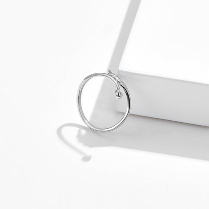 Rockyu 天使の羽 シルバー925 レディースリング フリーサイズ 上品可愛い純銀リング