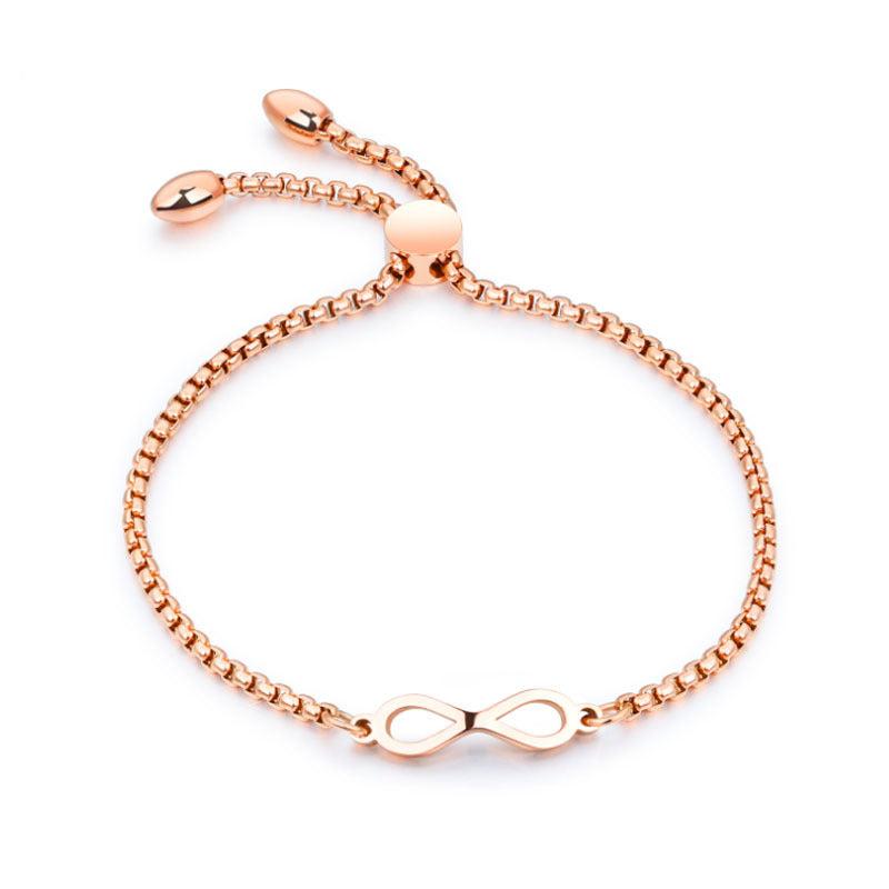 Rockyu インフィニティスライダーブレスレット｜無限モチーフ×調節式チェーン｜3カラー展開