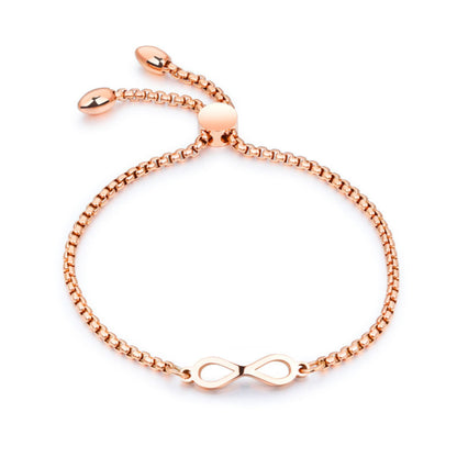 Rockyu インフィニティスライダーブレスレット｜無限モチーフ×調節式チェーン｜3カラー展開