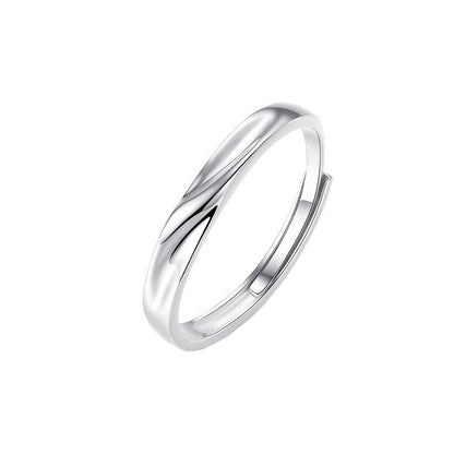 Rockyu 指輪 カップル ペアリング メンズ レディース シルバー925 羽モチーフ ジルコニア 調整可能 純銀製 リング