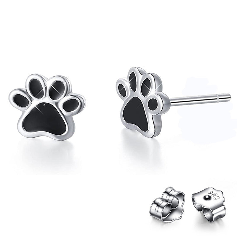 Rockyu ピアス レディース 肉球モチーフ シルバー925 猫好きアクセサリー 可愛いデザイン