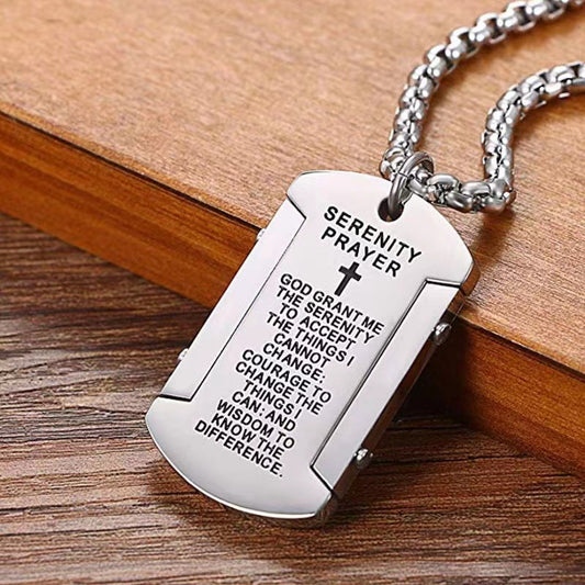 [Rockyu] メンズ ネックレス クロス 十字架 ステンレス ゴールド シルバー ブラック 黒 金 盾 プレートペンダント セーターチェーンネックレス 60cm 経文 お守り 厄除けネックレス 金属アレルギー対応 上品 誕生日 新年 人気 プレゼント