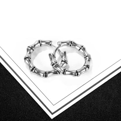 Rockyu ピアス メンズ フープ シルバー ステンレススチール 金属アレルギー対応