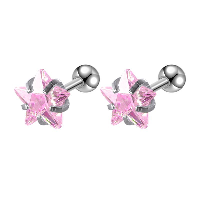 Rockyu レディースピアス シルバー925 スタッドタイプ カラフルクリスタル 多形カット ジュエリー