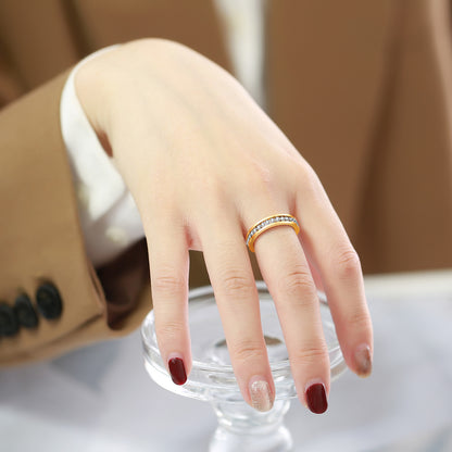 Rockyu レディースリング ステンレス エタニティデザイン AAA級ジルコニア ハーフタイプ 金属アレルギー対応 記念日ギフト