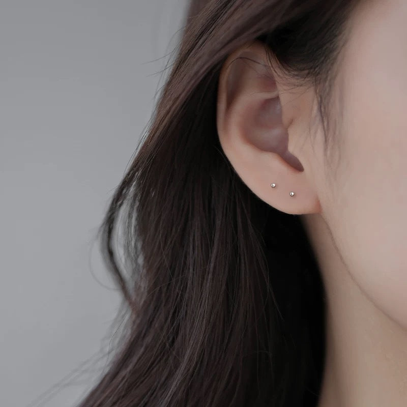 Rockyu シルバー925 ピアス レディース ジルコニア 五角形 リング 鏡面処理 金属アレルギー対応