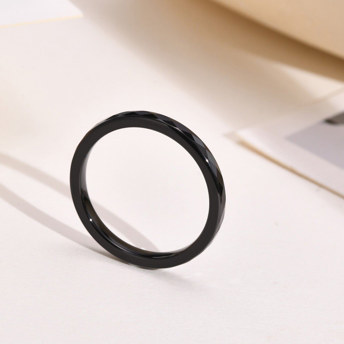 Rockyu タングステン 多面カットリング 2mm メンズ レディース 指輪 シルバー ゴールド ブラック ピンクゴールド 鏡面＆マット仕上げ 男女兼用