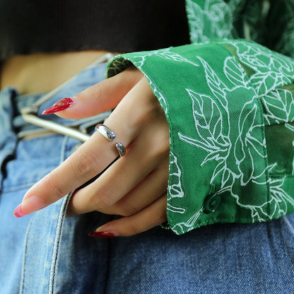 Rockyu リング レディース シルバー925 フリーサイズ ホワイトゴールド 流れる雫 ファランジリング ジュエリー