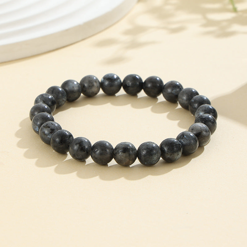 Rockyu ブレスレット レディース 天然石 ビーズブレスレット 瑪瑙 オニキス アンティーク風