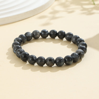 Rockyu ブレスレット レディース 天然石 ビーズブレスレット 瑪瑙 オニキス アンティーク風