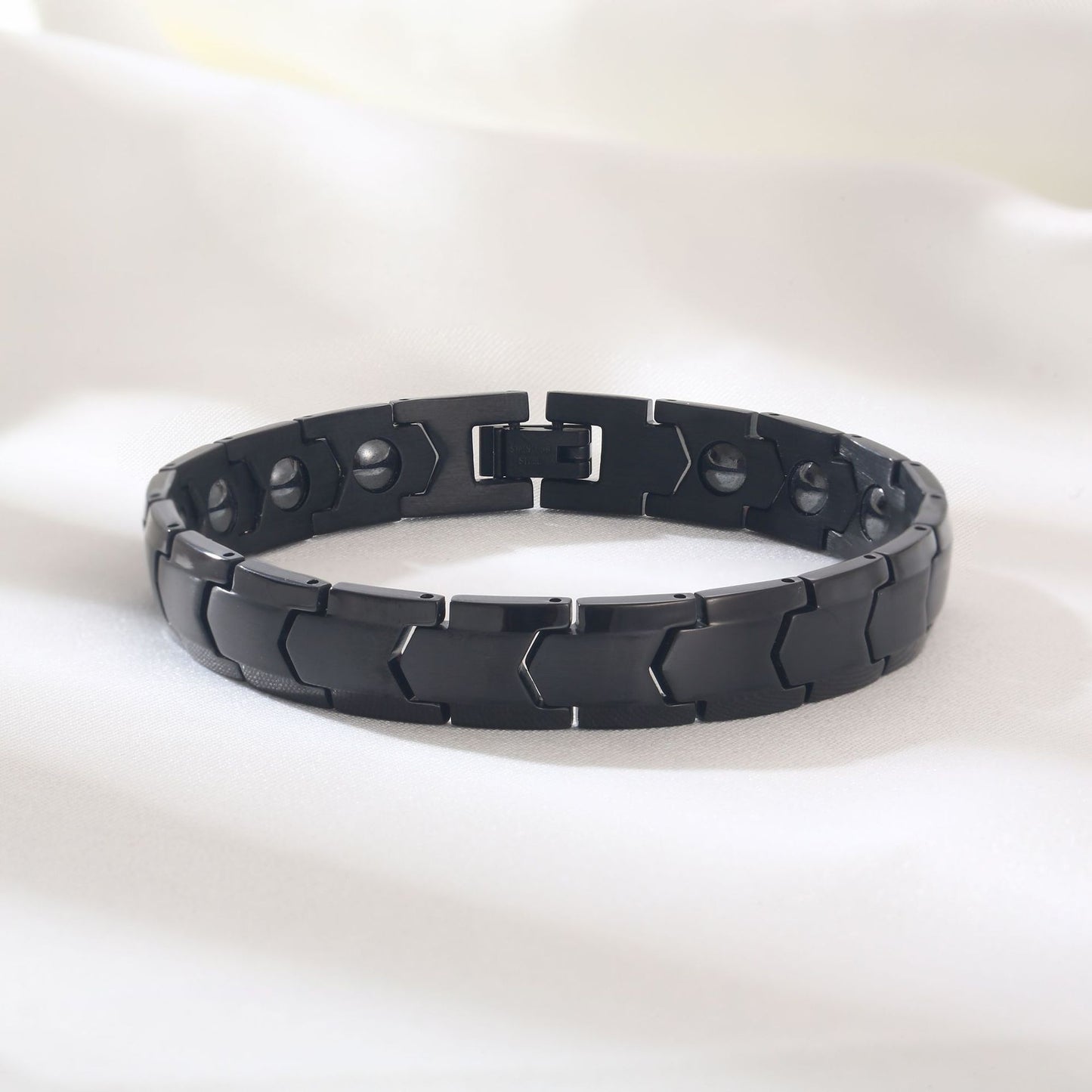 Rockyu ブレスレット メンズ 18K チタン製 磁気 ゲルマニウム ピンクゴールド＆シルバー ヨーロピアンスタイル