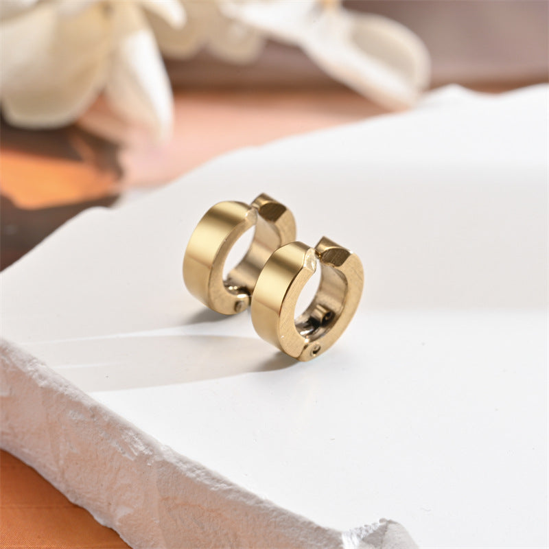 Rockyu フェイクピアス メンズ レディース フープ イヤーカフ ノンホール 黒 青 金 シルバー アレルギー対応