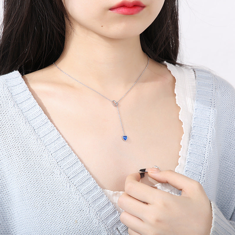 Rockyu ハートネックレス レディース シルバー ゴールド チタン Y字デザイン